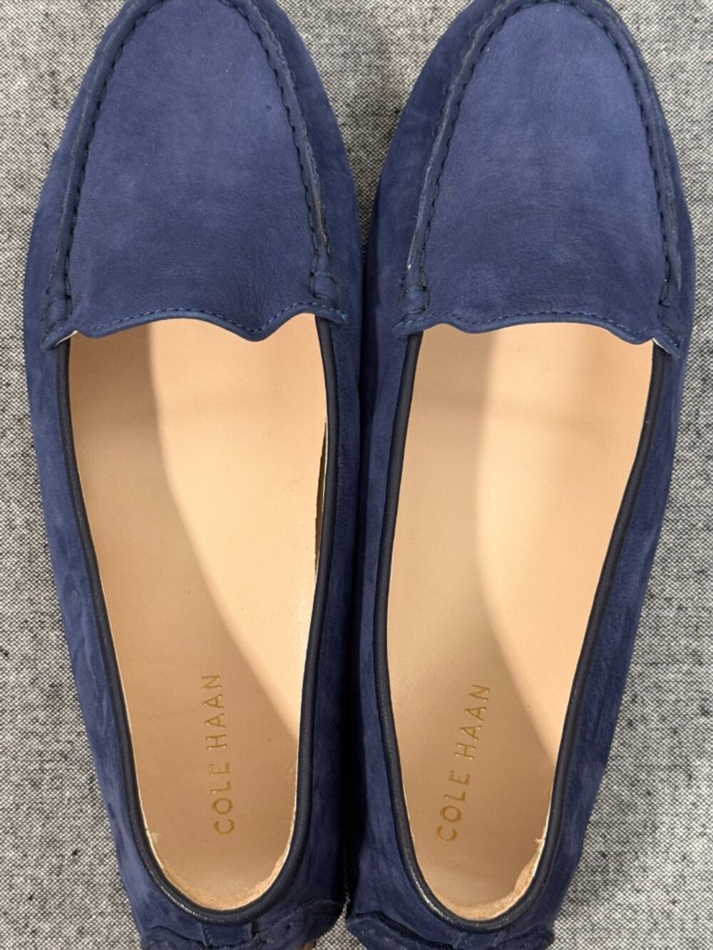 NWOT COLE HAAN  Blue Suede Driving Loafers, Women's Size 7.5